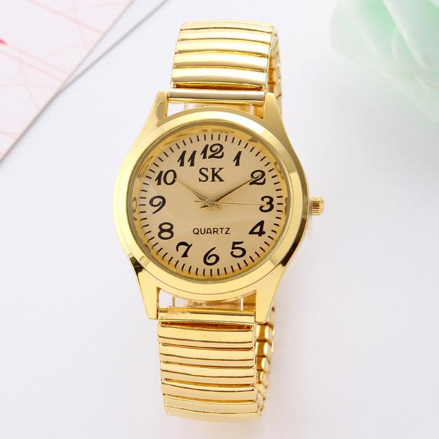 Clear Large Numbers Elastic Band Watch for Elderly & Middle-Aged Men and Women