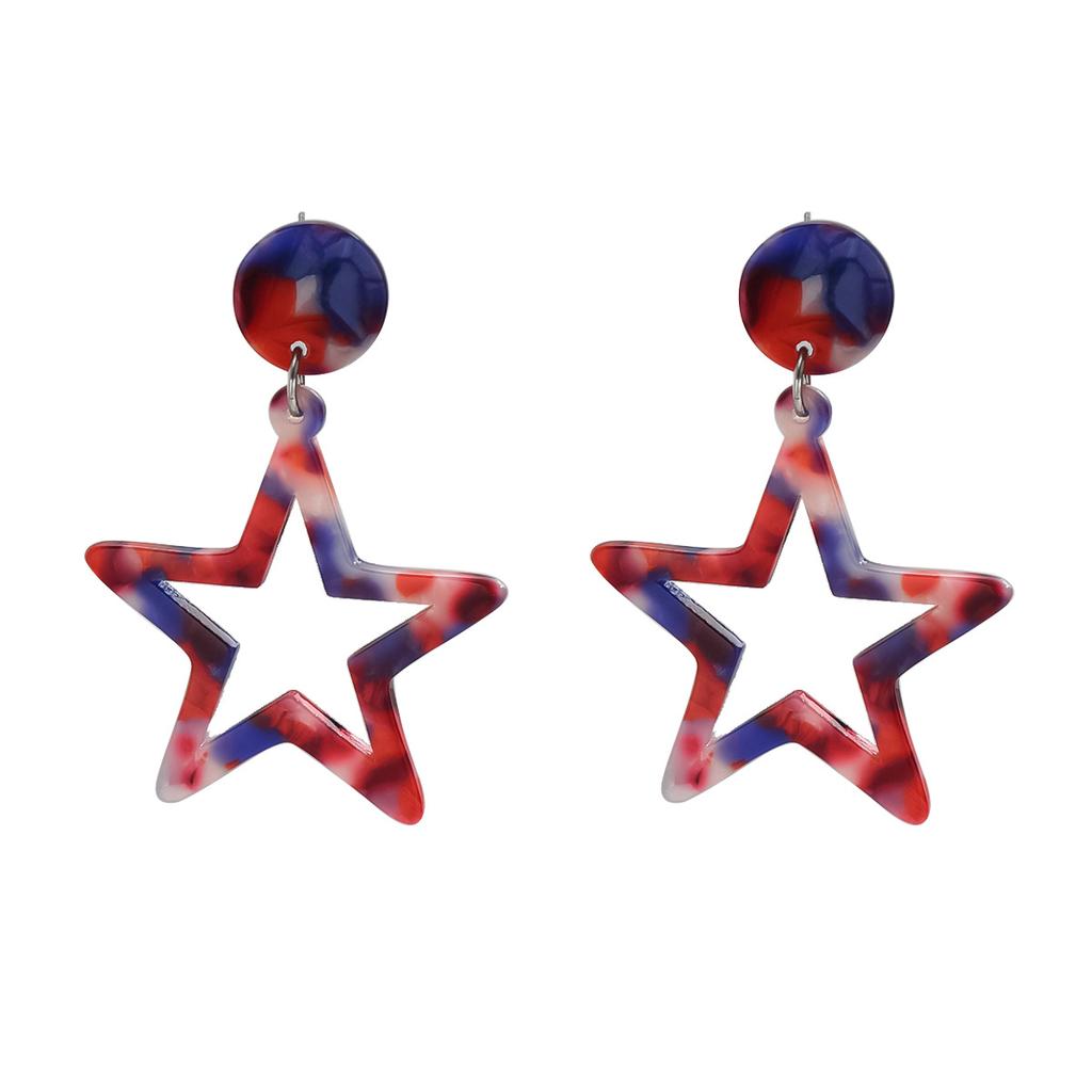 Ins Five-pointed Star Earrings Hip-hop Versatile Simple Design Earrings Niche High-end Earrings