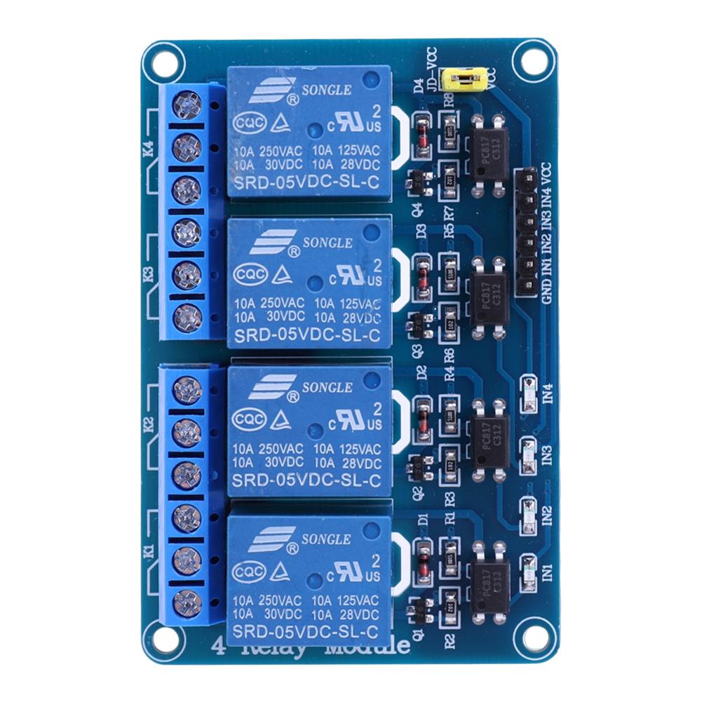 

1-5PCS 4 Channel Relay Board AVR 51 PIC 5V 12V 4-Channel Relay Module with Optocoupler Relay 4 Way Relay Module for Arduino