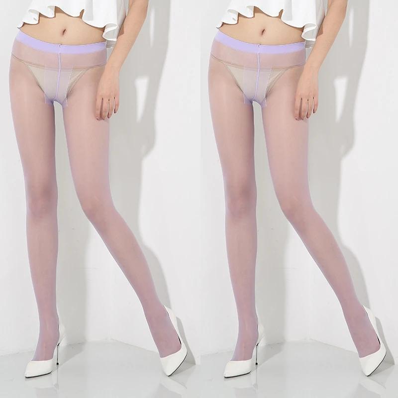 2 ks Sexy dámské punčochové kalhoty Punčochy Jaro Léto Barevné Punčochové kalhoty Lolita Cukrové barvy Ultratenké Pružné Průhledné od špičky po patu Punčochy