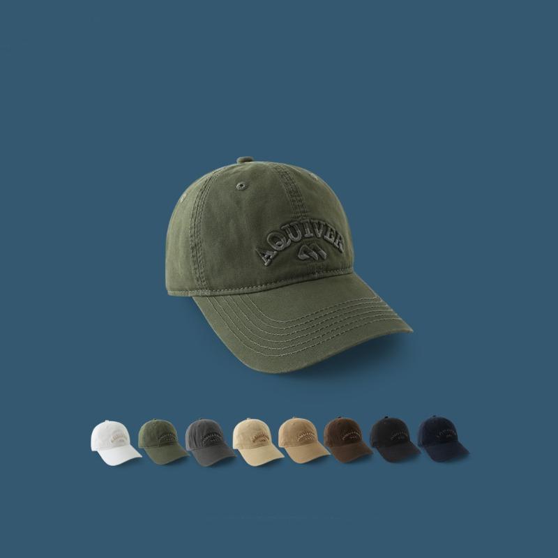 New Retro Embroidered Peaked Cap, Male Summer Couple Shows White Baseball Cap, Female Wide Brim Shows Small Face