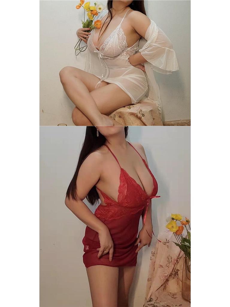 Plus Size Lace Camisole & Sexy Sheer Nightgown Lingerie Set