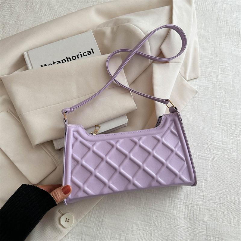 Chic Minimalist Shoulder Bag For Women Stylish Summer Trendy Fashionable Handbag фиолетовый