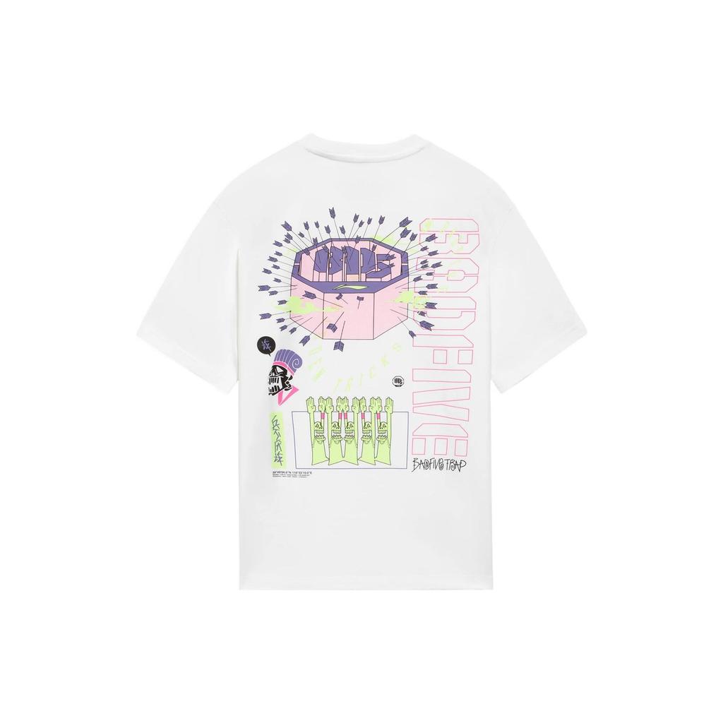 Li-Ning SS22 Sports Basketball Series Deception Is Not Wearisome Printed Crew Neck Short Sleeve T-Shirt Men Tops White AHSS373-2