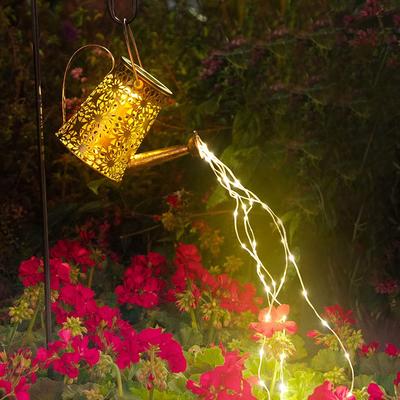 Luz Solar de Jardim ArilAril, Exterior, Embutida, Forma de Regador, Luz de Jardim Decorativa, Luz LED com Efeito de Água Corrente Cintilante, Solar