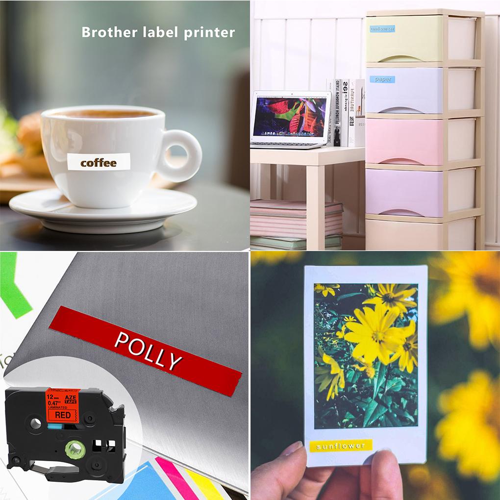 12mm Label Tapes Waterproof Resistant Ribbon Replacement for P-Printer Tze231