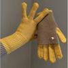 Patchwork Design Knit Gloves Maillard Earth Tone Open Finger Gloves  for Students