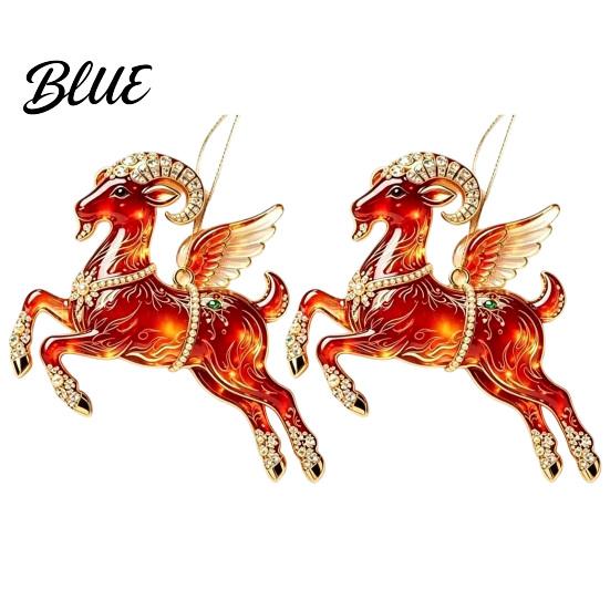 Seasonal Celebration Ornaments 2Pcs 2D Goat Hanging Ornaments Acrylic Winged Pendants Year of Christmas Tree Decor The Auspicious Decorations