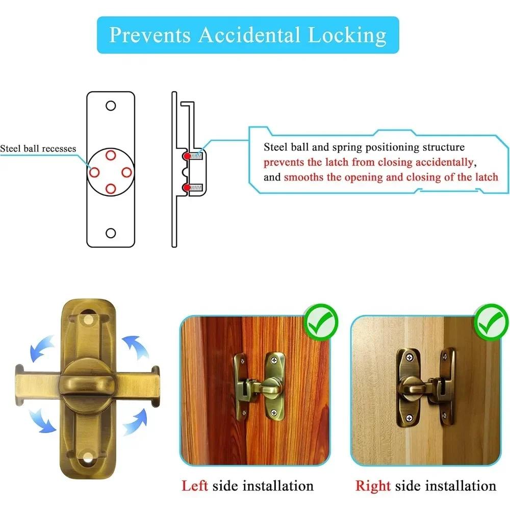 90° Sliding Door Latch Solid Buckle Cam Cylinder Locks Sliding Door Lock Anti-theft Buckle Door Lock Home Accessories