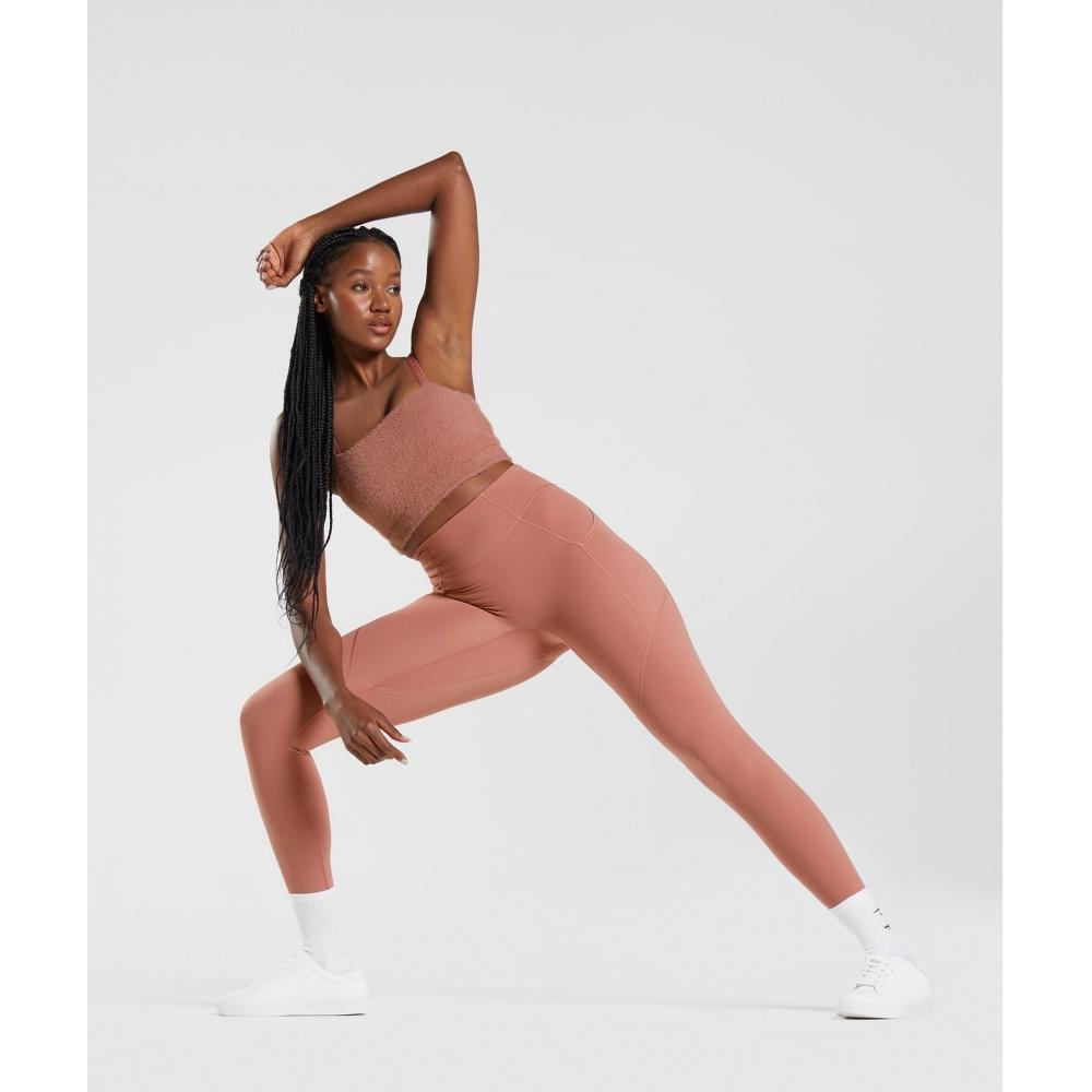 Gymshark Whitney Eyelash Knit Bandeau Canyon Red B4a4z Rblp