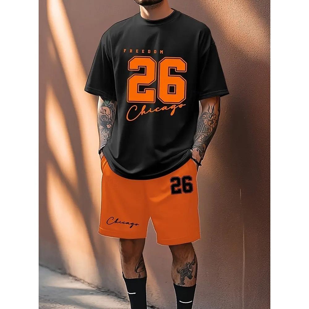 2026 New 3D Animal Print Men's T-shirt And Shorts Set Summer Casual Men's Short-sleeved Top Urban Street Men's Sports Shorts