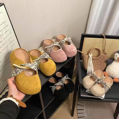 Gentle Fairy Style Ballet Slippers 2025 New French Retro Temperament Elegant Suede Light Mouth Mary Jane Shoes