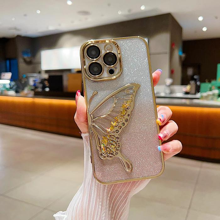 Hot Sales Butterfly Electroplating Phone Case for iphone 16 15 14 Pro Max Samsung Huawei Xiaomi  TPU Transparent Soft Back Cover