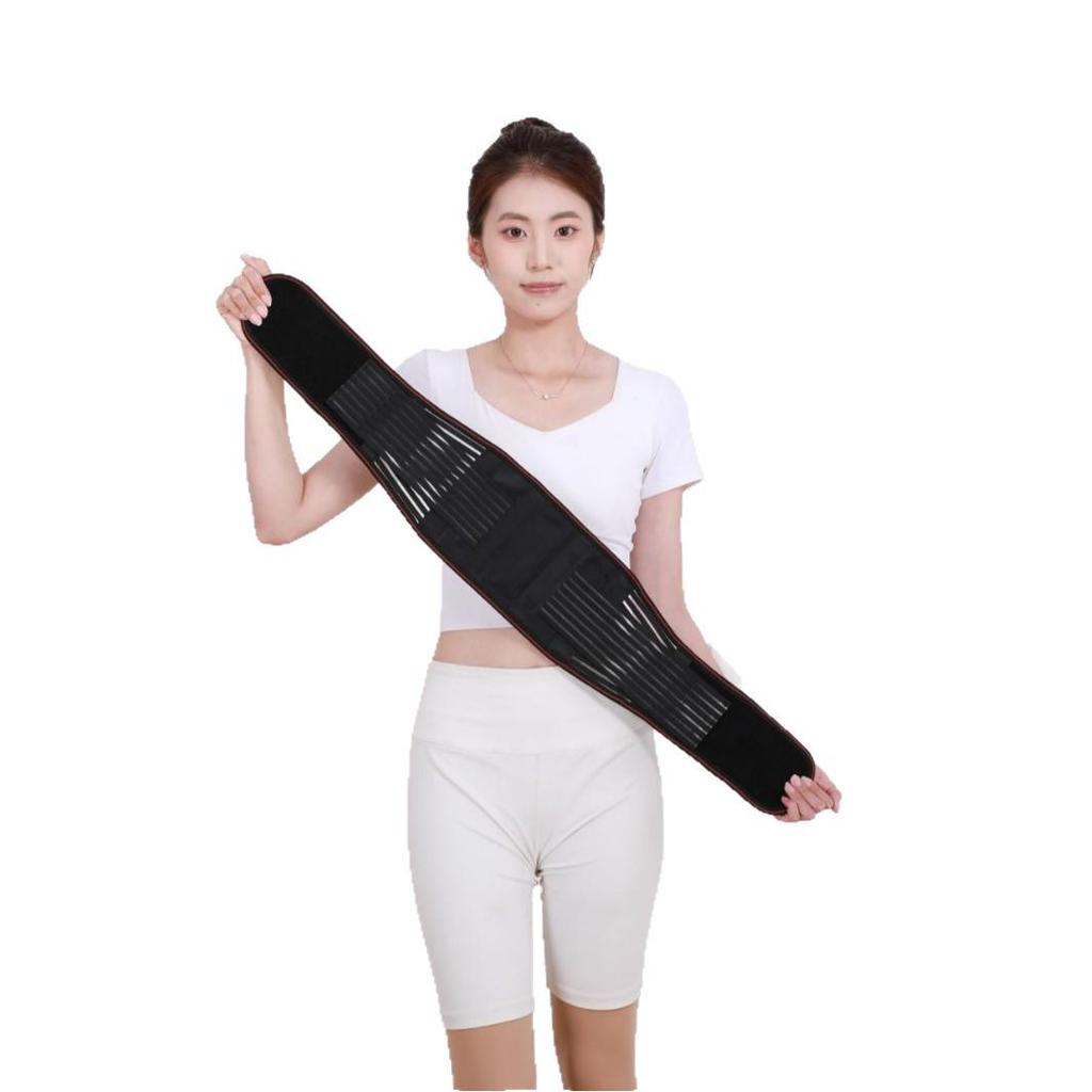 Tourmaline Magnetic Therapy Lumbar Support Belt - Self-Heating, Waterproof Waist Trainer for Lower Back Pain Relief