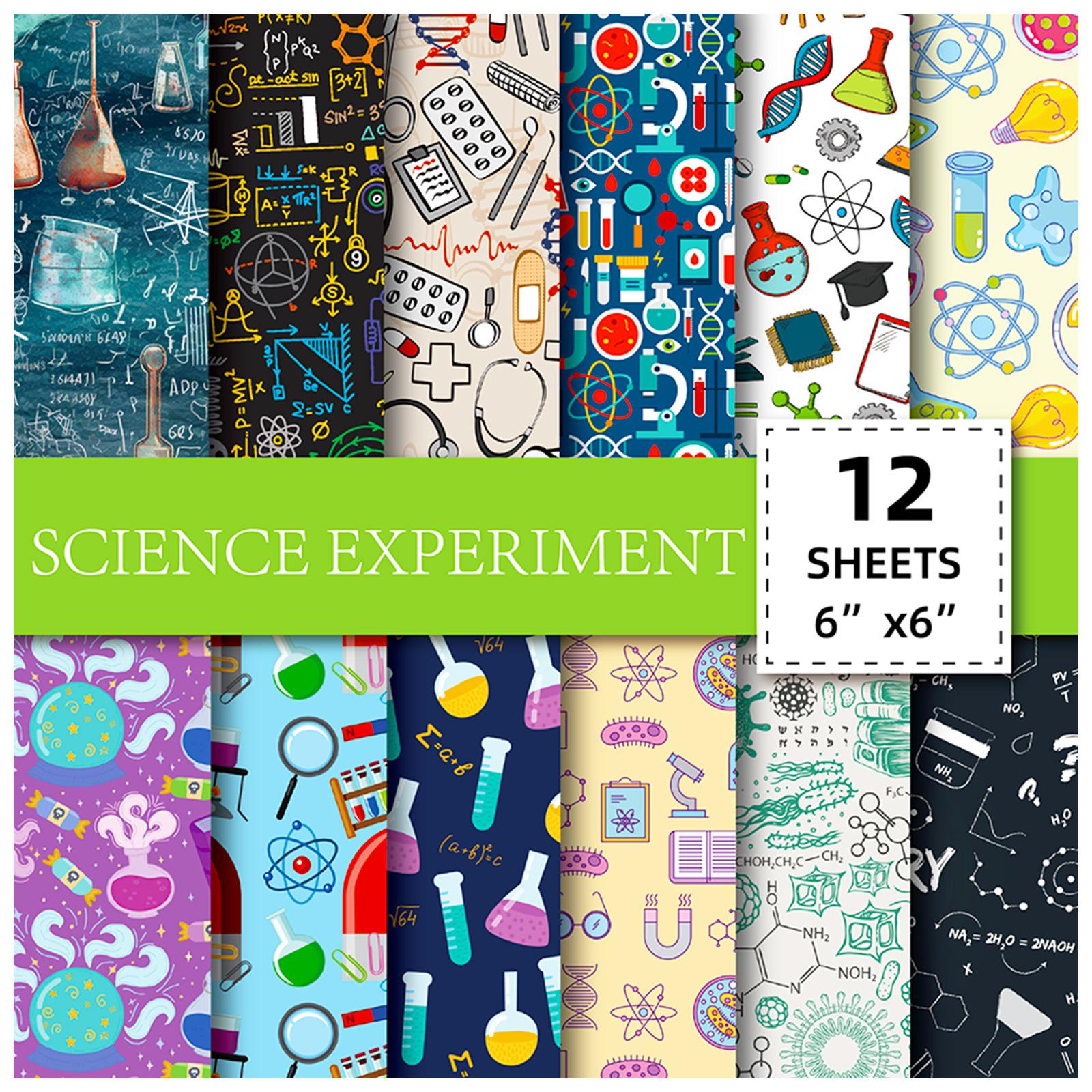

12/Pack Of Scientific Experiment Materials, Paper-Cut Backing Paper, Simple Fresh Ins Style Background Paper, American Cardboard 15cm*15cm