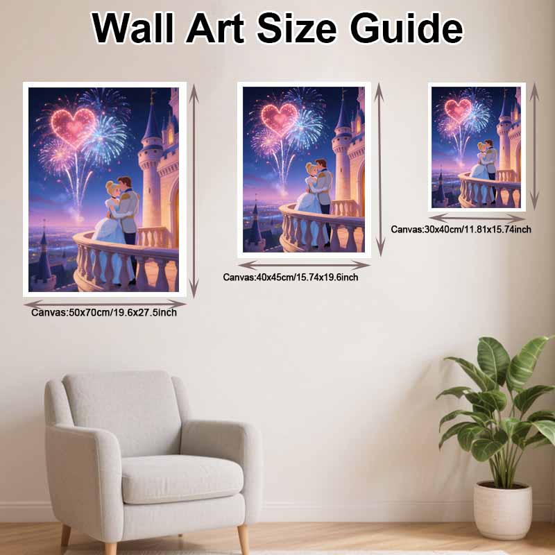 Disney diamond painting set full of diamonds 5D Cinderella Prince romantic castle fireworks home decoration creative handicrafts
