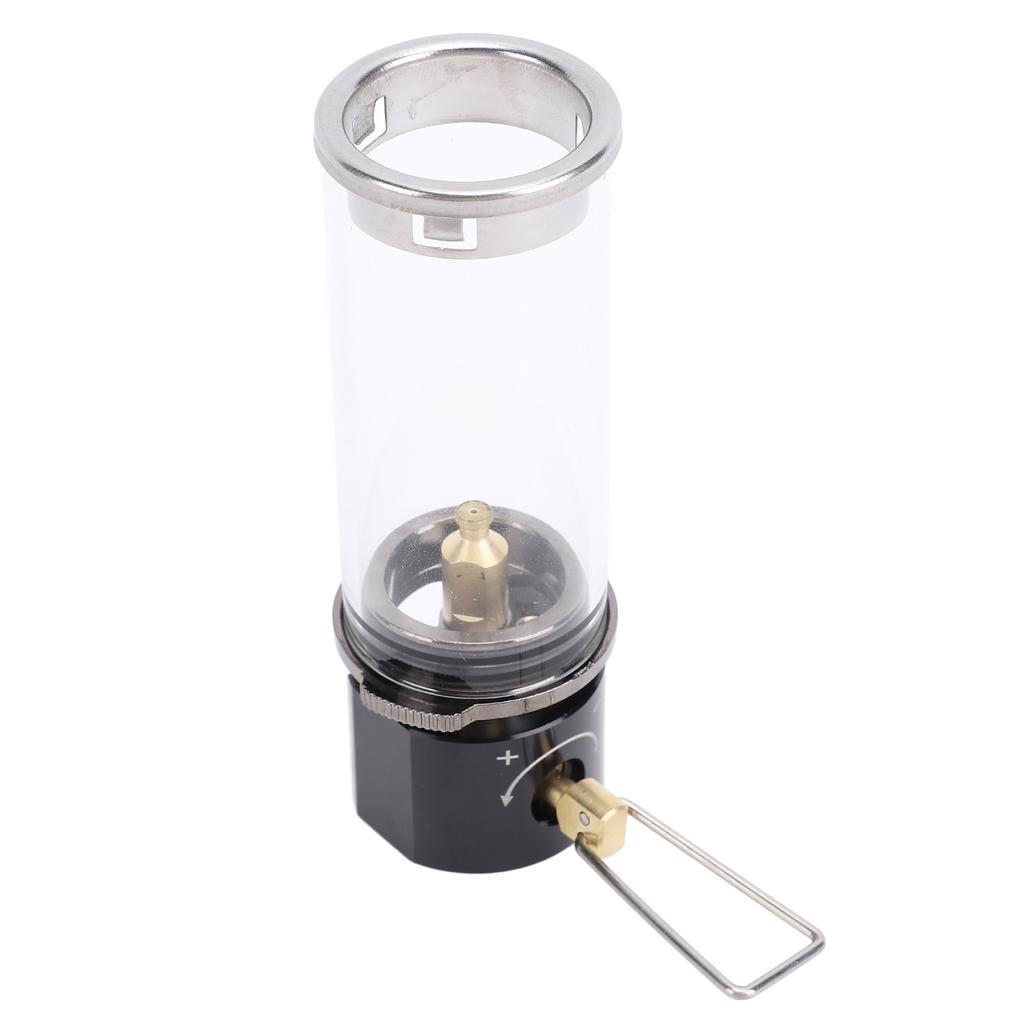 105mm Portable Tent Lantern Gas Candle Lamp, Vintage Gas Lantern with Aluminum Alloy Brass Glass, Ideal for Backpacking Hiking Fishing, Warm Ambiance