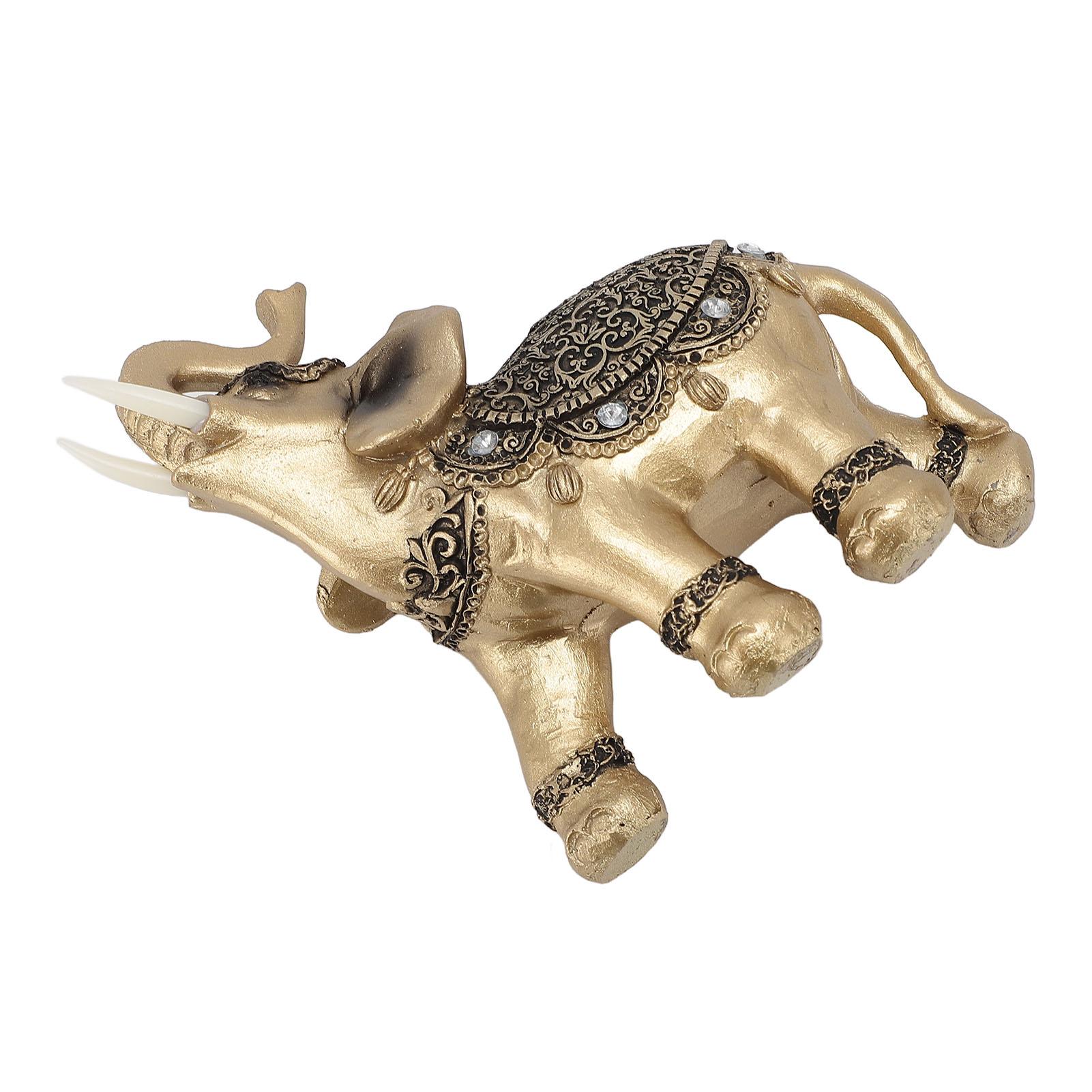 Olifantenbeeld Goud Geluk Rijkdom Hars Olifant Beeldje voor TV-meubel Entree Woondecoratie