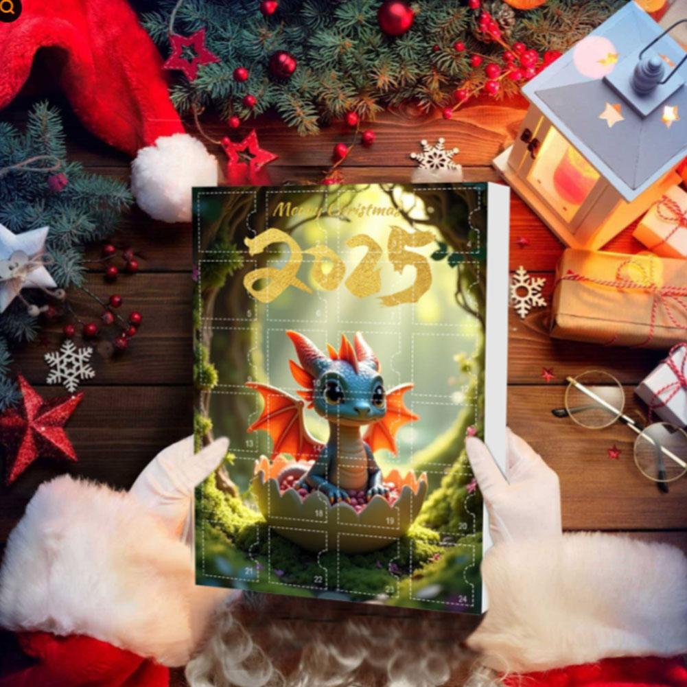 Christmas Advent Calendar 24 Days Toys Gift Box Dragon Ornament Calendar Christmas Tree Car Decoration Dragon Ornaments 2025