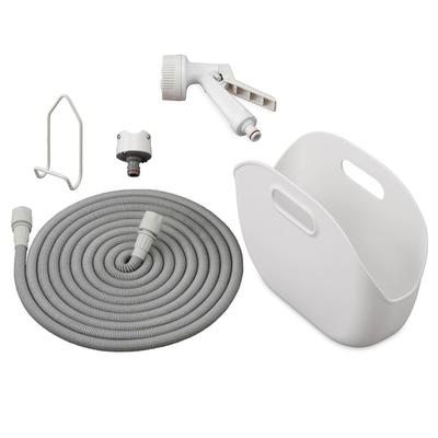 Telescopic Hose, Up To 15m, Convenient Storage Case Included, Lightweight, Compact, Multifunctional Nozzle, White SHP-15 Hose Reel