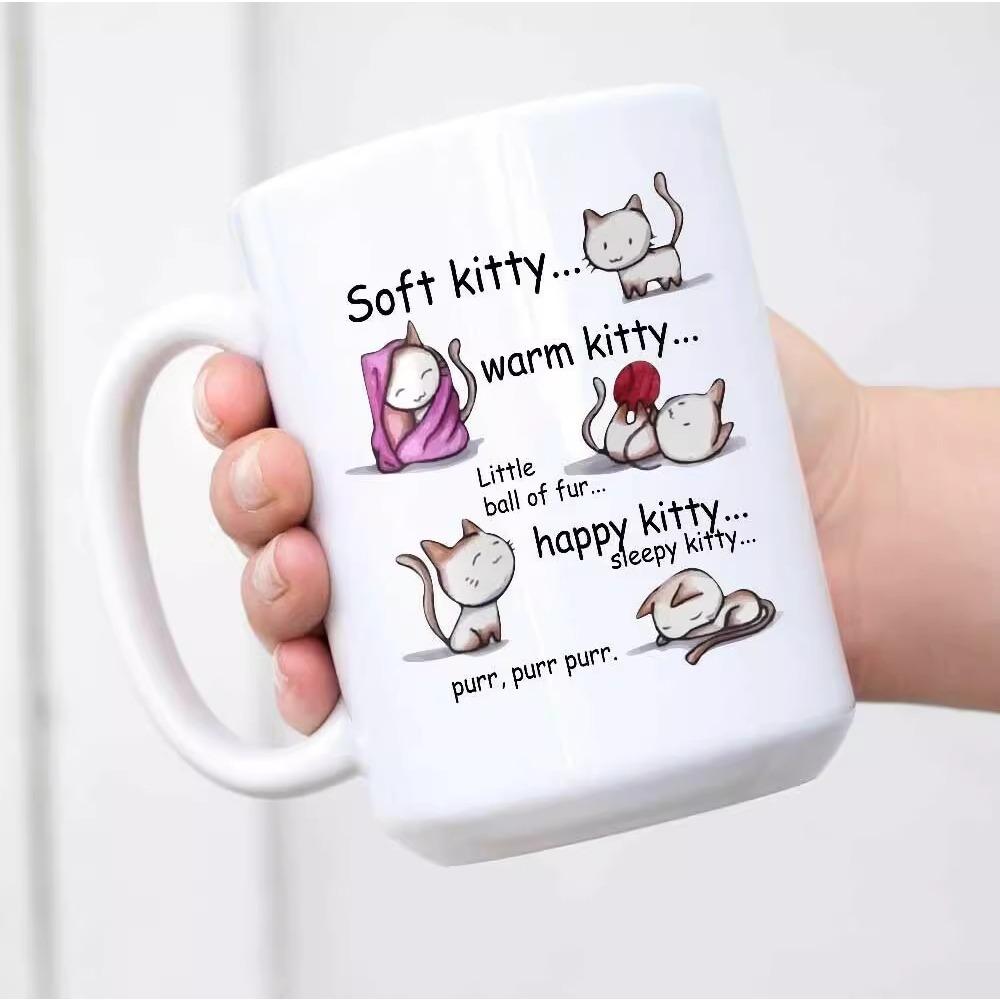 

Ceramic coffee mug tea cup new cat cat large capacity 11oz - 15oz