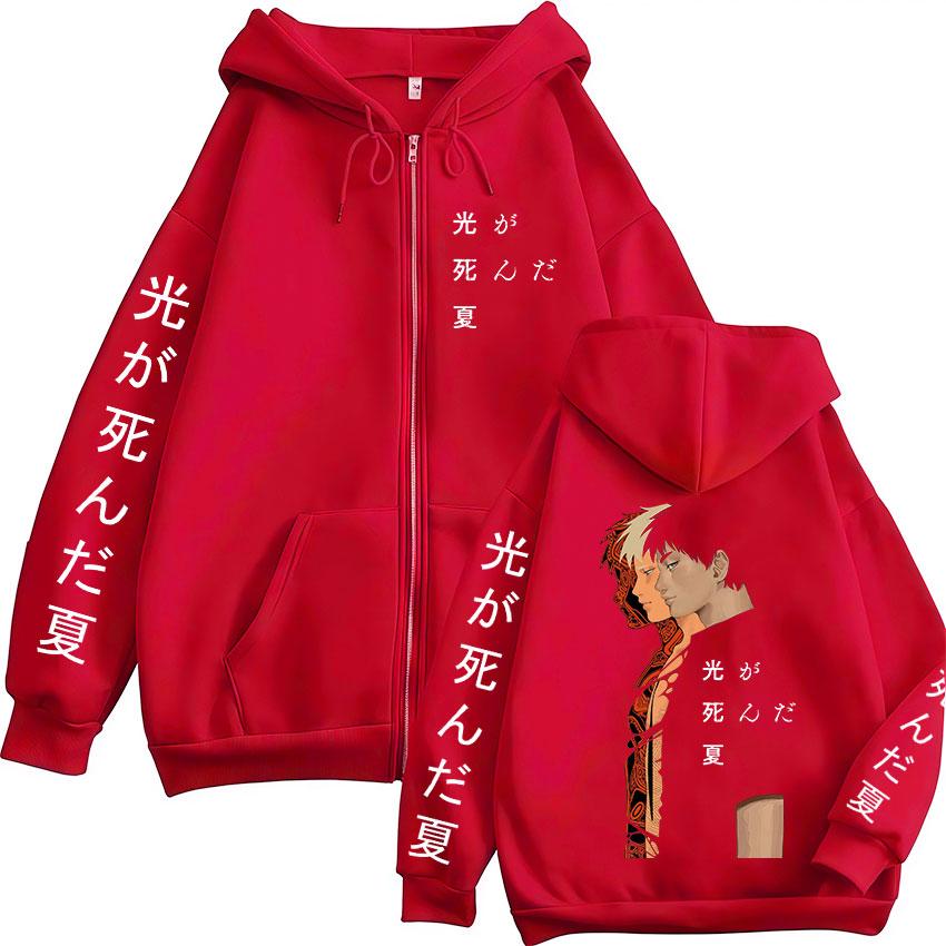 Anime The Summer Hikaru Died Hikaru Yoshiki Zipper Hoodies Men Women Fashion Zip Up Long Sleeve Jackets Coats Hooded Sweatshirts