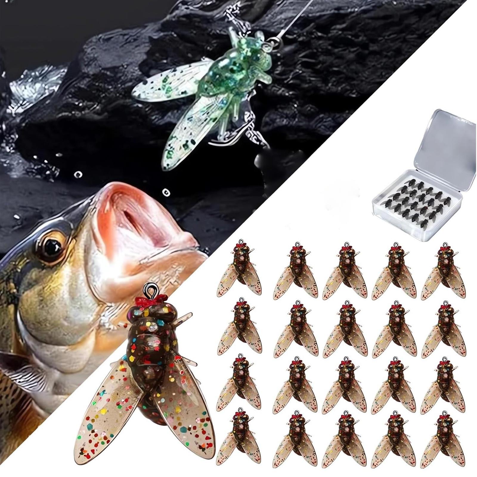 

Artificial Fly Fishing Lures Set with Realistic Fly Shape Durable Fishing Baits for Freshwater and Saltwater Fishing Tackle Accessories 8 коричневий