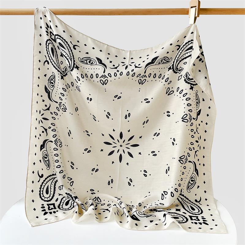 

Cashew Flower Scarf Women Head Scarf Printed 90Cm Female Shawl Wrap Soft Luxury Feel Large Square Scarf Summer Accessories 90x90cm