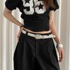 Pu Leather Y2K Jeans Belt Carving Women's Waist Belt Casual Punk Style Belt  Party