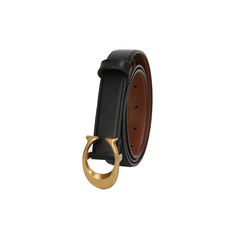 Coach SCULPTEDC pin buckle leather belt women's width 2.5cm Black L - without box