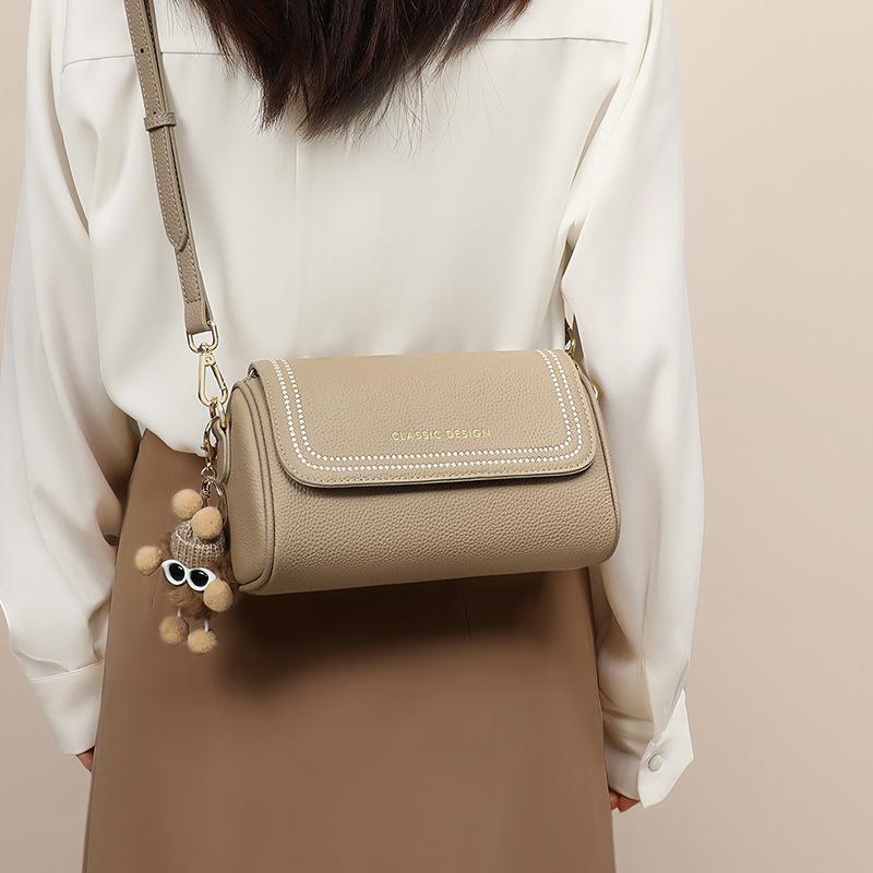 New Crossbody Bag Women's Bag Genuine Leather Commuting Pillow Bag High End One-shoulder Round Bag