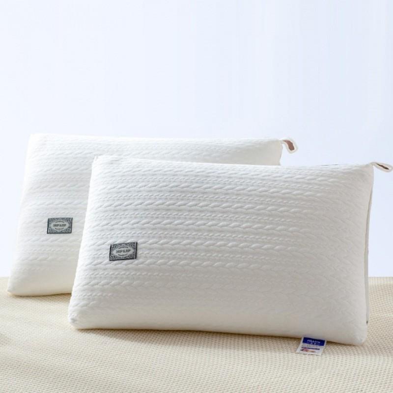 Wenji Cotton Linen Knit Pillow With Down-Alternative Fiber Fill Washable Neck Support Adults