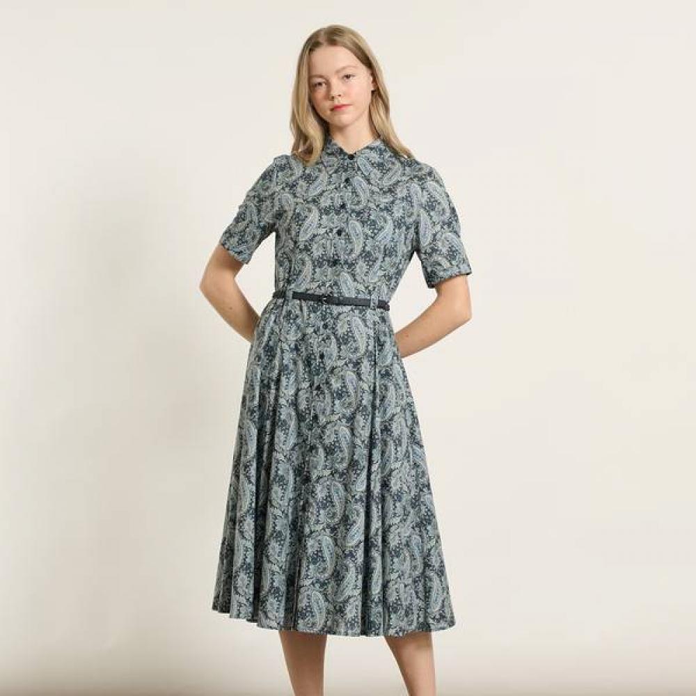 Bcbg Paisley Pattern Dress B5m6o660 Navy (55)/66