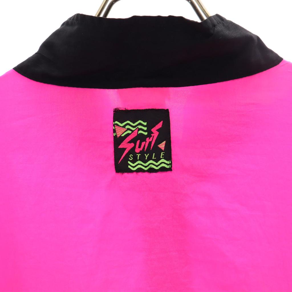 Surf STYLE 90s Old Half Zip Nylon Jacket ONE SIZE Black Pullover Men's Used