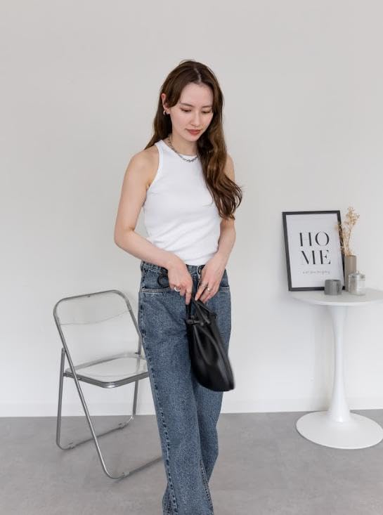 Emptio Ärmlös Tanktopp Gym Längre Perfekt för Basic Bomull Damtopp, Utan Kupor, Figursydd, Loungewear, Underkläder, Träning, Längd, Sval,