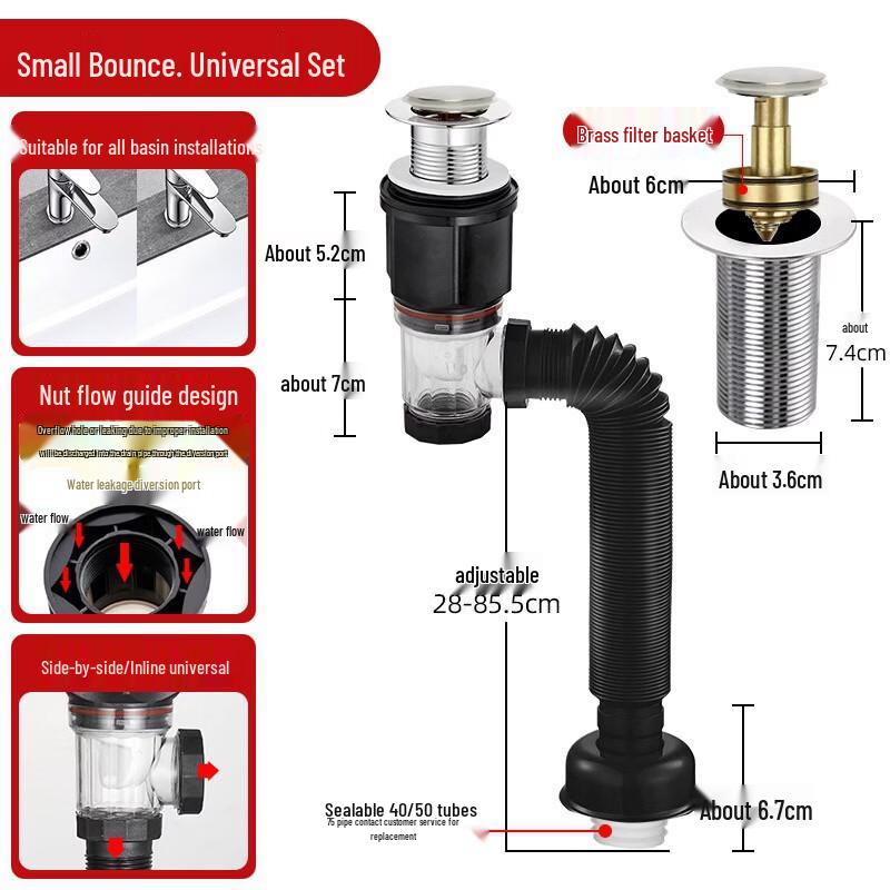 Stainless Steel Washbasin Pop-Up Drain