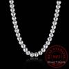 925 Silber 4mm/8mm/10mm Glatte Perlen Kugelkette Halskette Für Frauen Trendiger Schmuck für Hochzeit Verlobung/gadaz