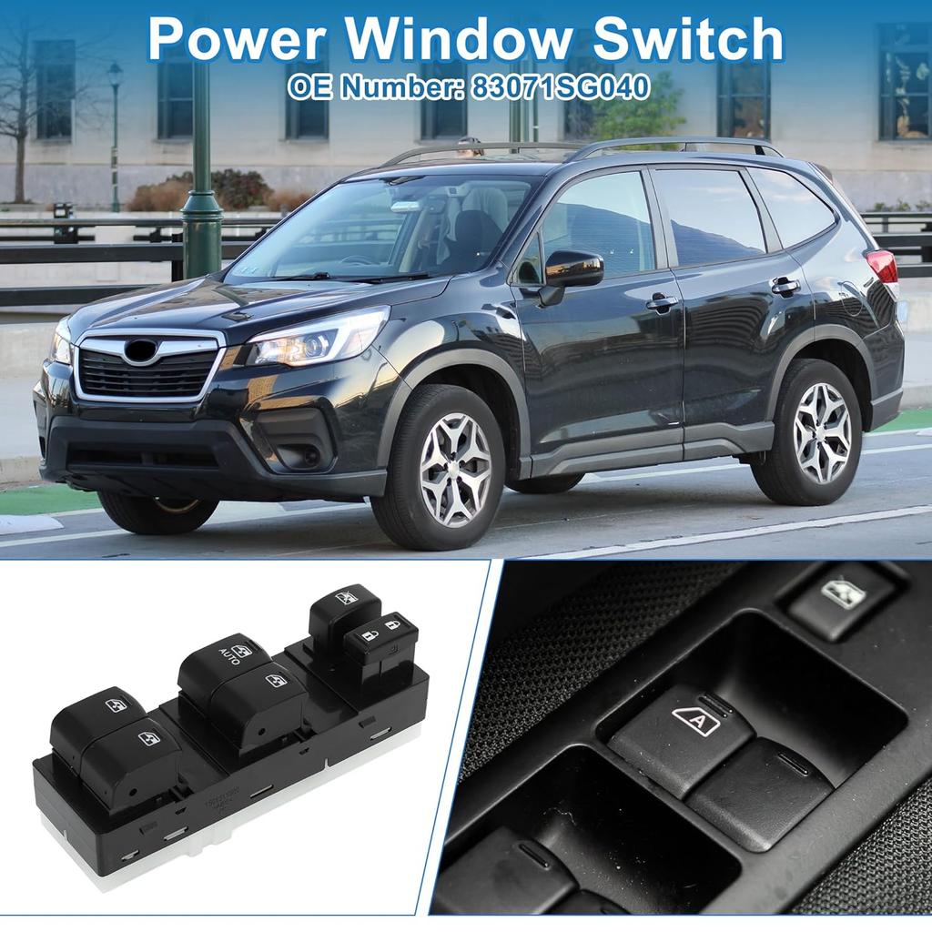 1 AUTO Power Window Switch No.83071SG040 16+3pin Front Left Driver Side Window Control Switch for Subaru Forester 2013-2015 Black