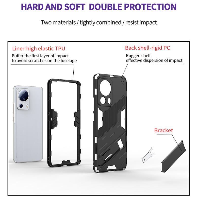 Stoßfeste Hülle für Xiaomi 13 Lite 13T Pro Mi13 Hülle Armor Protect Halter Rückseite Coque für Redmi 13C Note 13 Pro 4G 5G Fundas