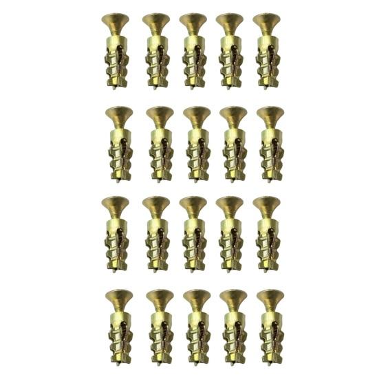 6x14mm Expansion Screws, Flat-Fit Countersunk Head for Cabinet Hinge Repair, Heavy-Duty Steel Wall Wood Expansion Screws, Strong Grip Thread Repair