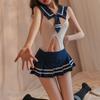  Erotic Underwear Sexy Student Dress Split Hot Open-cut Jumpsuit Passionate Openwork Uniform Set 8526