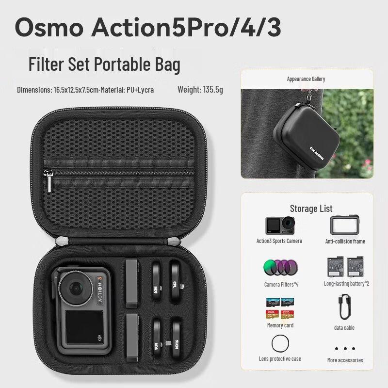 XFJI Portable Multi-functional Storage Bag for DJI Action