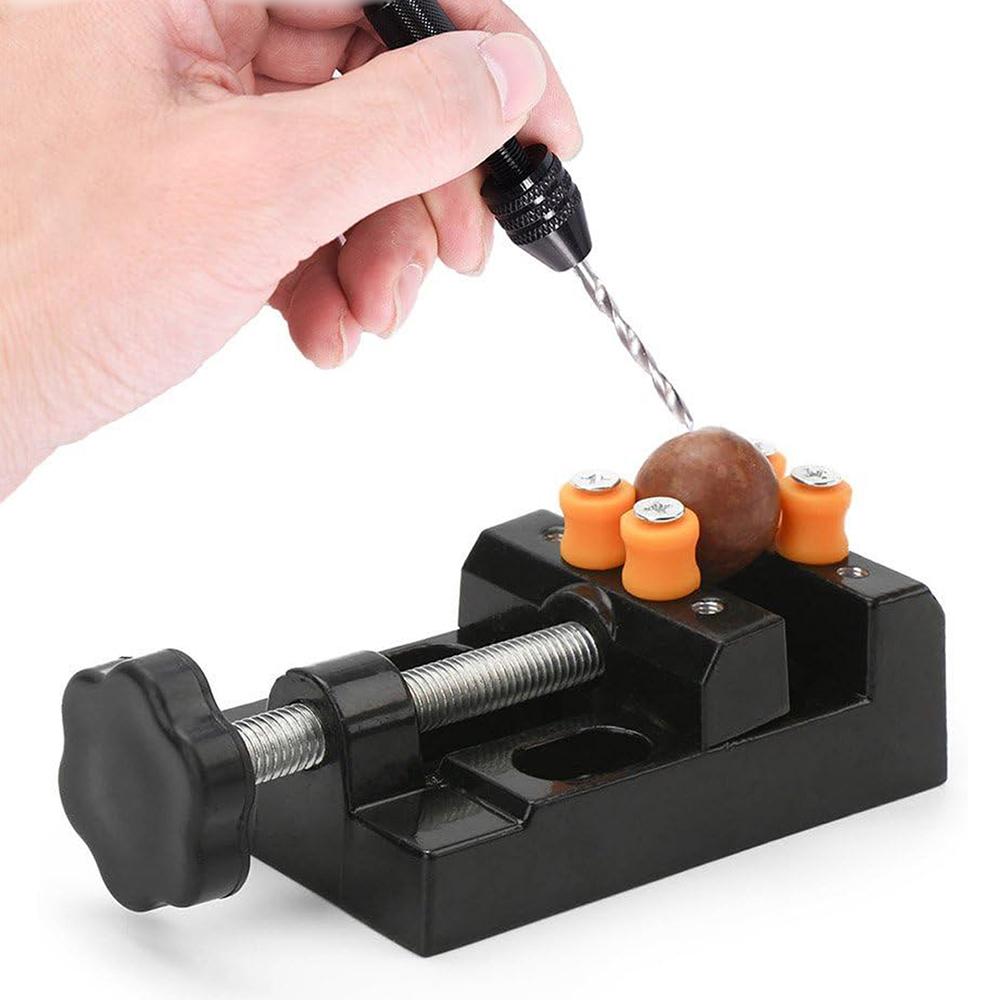 Mini Bench Vice Clamp Set Drill Flat Press Vice Table Vise for Jewelry Nuclear Clip On DIY Sculpture Craft Carving Tool