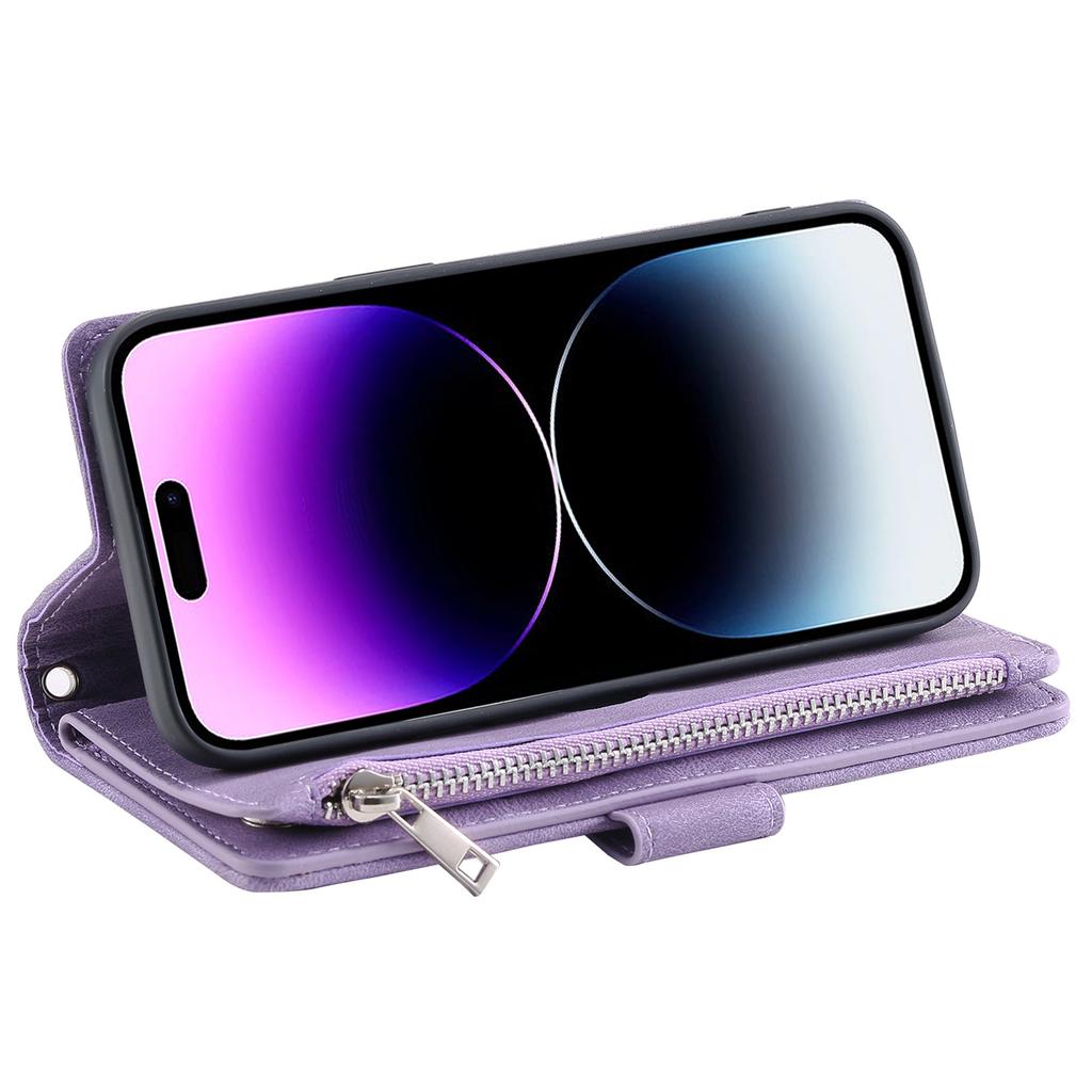 Styl 005 Pouzdro pro iPhone 16 PU kůže Peněženka Kryt na telefon Kosočtvercové prošívání
