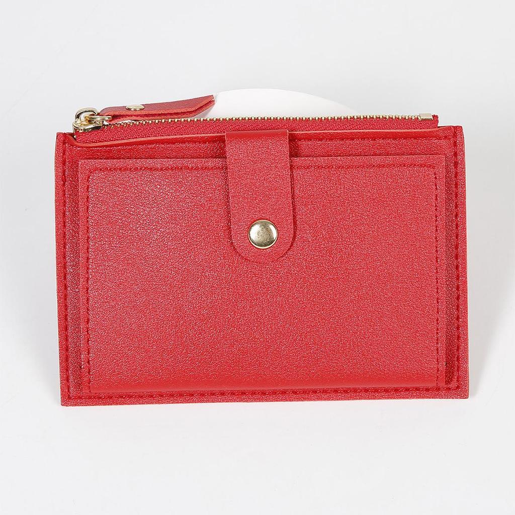 Portofel compact pentru femei: Portofel Multi-Card cu Fermoar și Nasture 2025, Ideal pentru Studenți