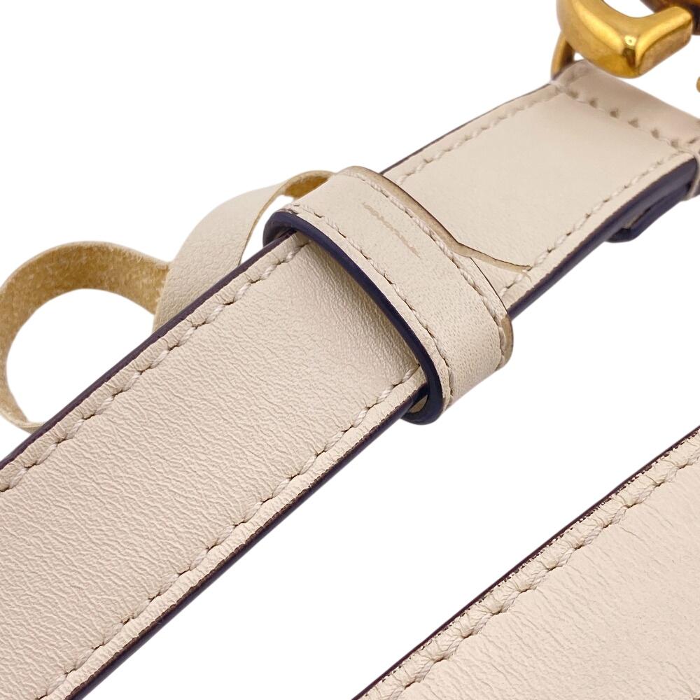 Gucci 409417 Starožitné mosazné kování s galvanickým povrchem Kožený pásek s dvojitým G černá kůže Dámský Použitý