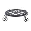 Flower Pot Stand Black Elegant Light Weight Stable Wrought Iron Plant Riser for Living Room Balcony Office
