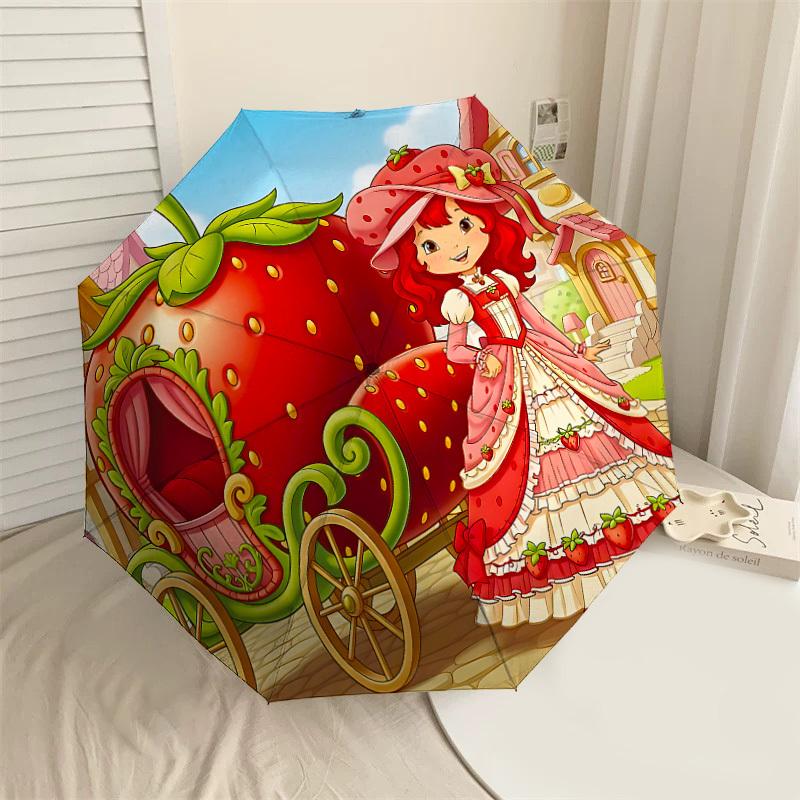 

1PC strawberry carriage Umbrella-8-Rib Reinforced, Automatic Open, Lightweight & Durable, Cute Fashion Accessory for Outdoor-P78