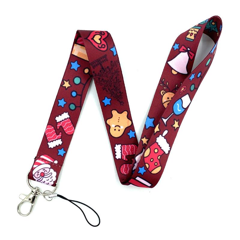 Christmas Art Cartoon Anime Fashion Lanyards Bus ID Name Work Card Holder Accessories Decorations Kids Gifts