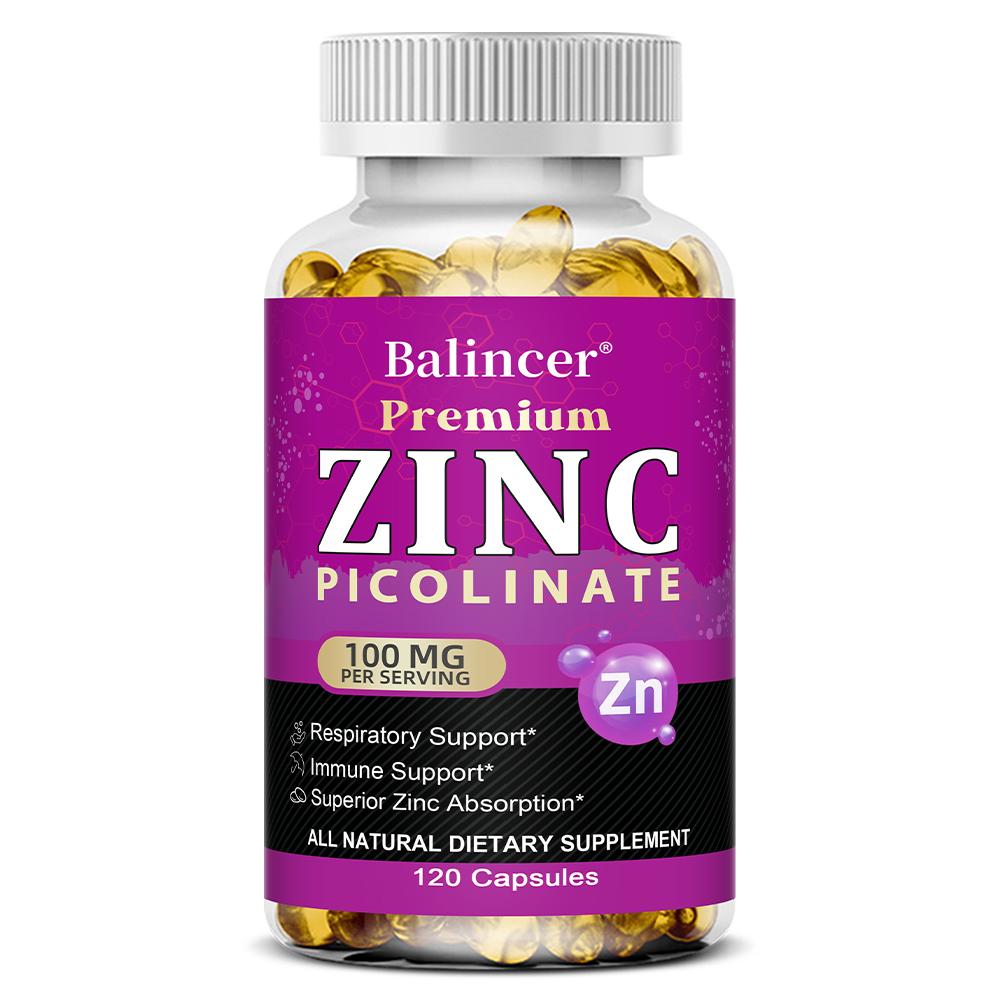 Zinc (As Zinc Picolinate) 100 Mg Dietary Supplement, 120 Softgels Per Bottle 120 Capsules